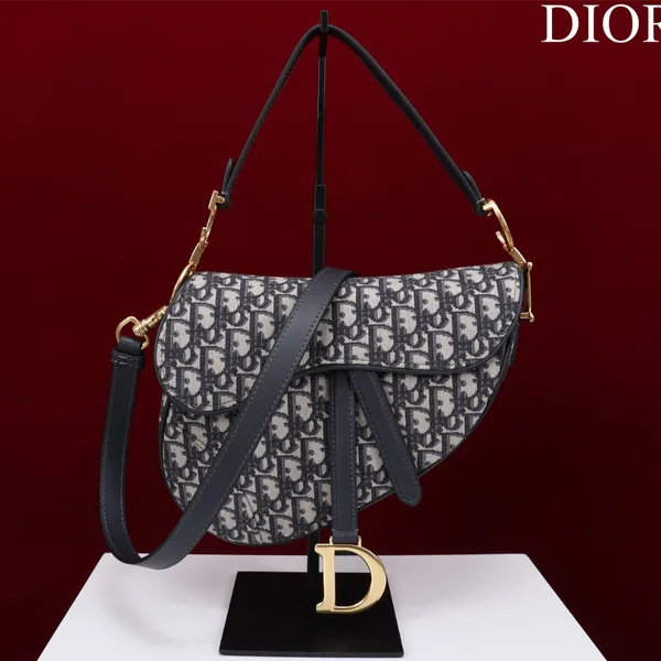 Dior Saddle Saddle Canvas Handbag Hand Embroidered 25.5x20x6cm product view 1