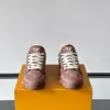 Louis Vuitton Men Brown Suede Leather Sneakers product view 2