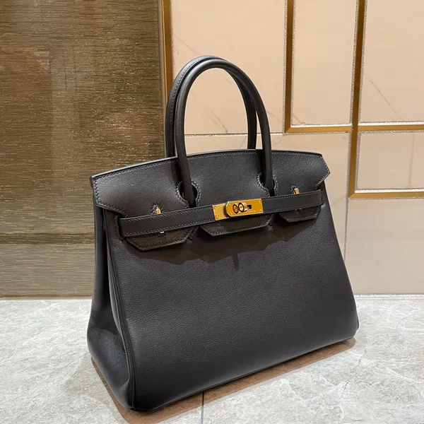 Hermès Birkin 30 cm Black Swift Leather Gold Hardware Bag product view 2
