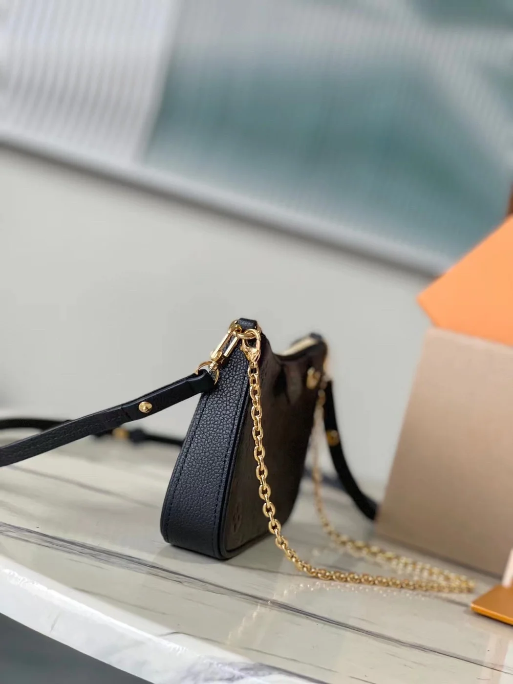 Louis Vuitton Easy Pouch On Strap Handbags Black 19× .5x3cm product view 2