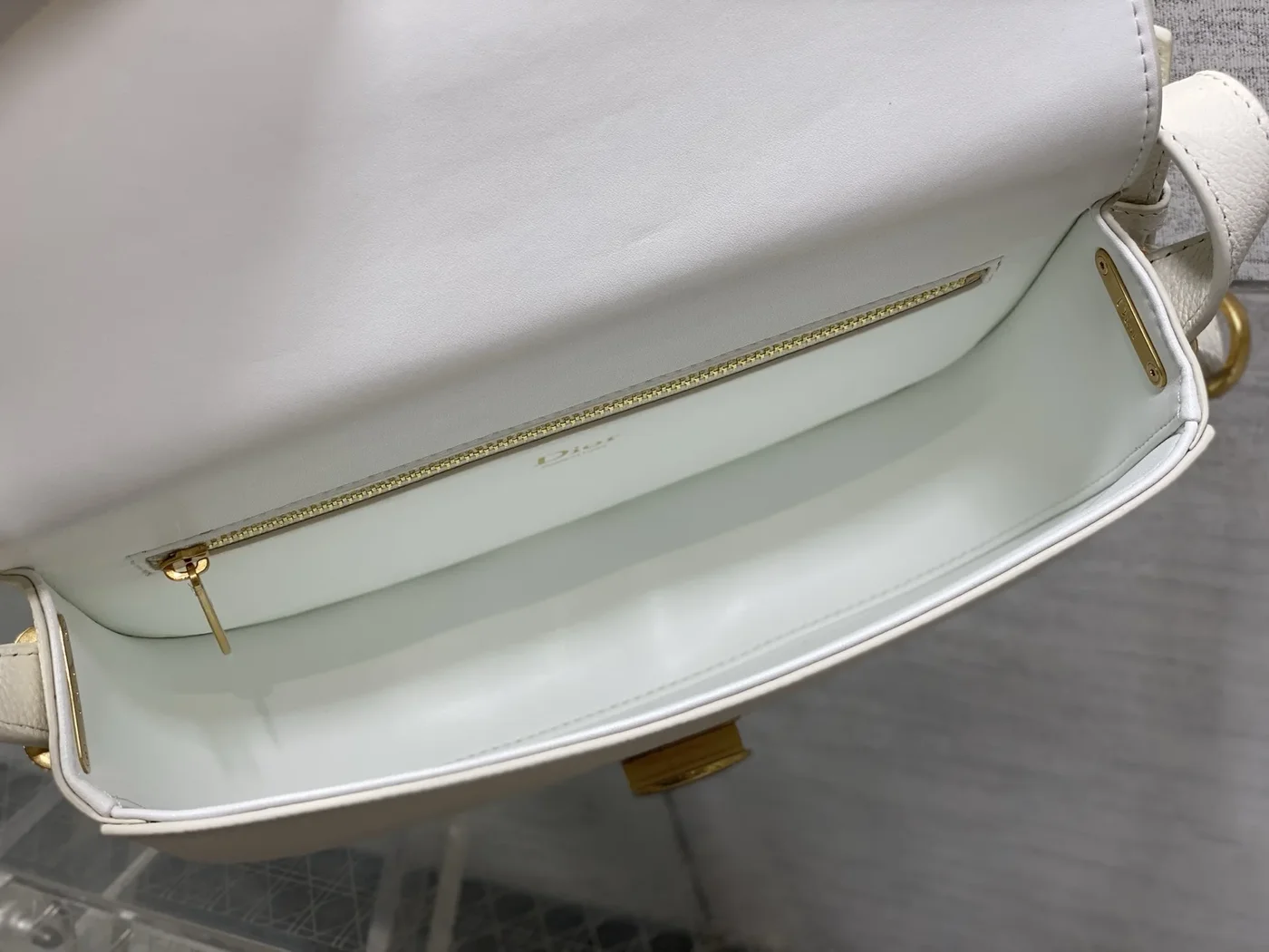Dior Small Dior Médaillon Flap Bag in White product view 6
