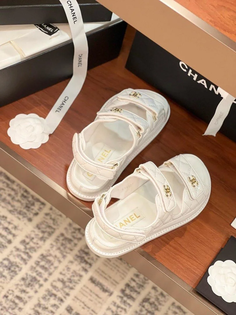 Chanel White Dad Sandals product view 5