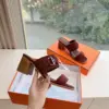 Hermès Women Brown Suede Leather Mules product view 5