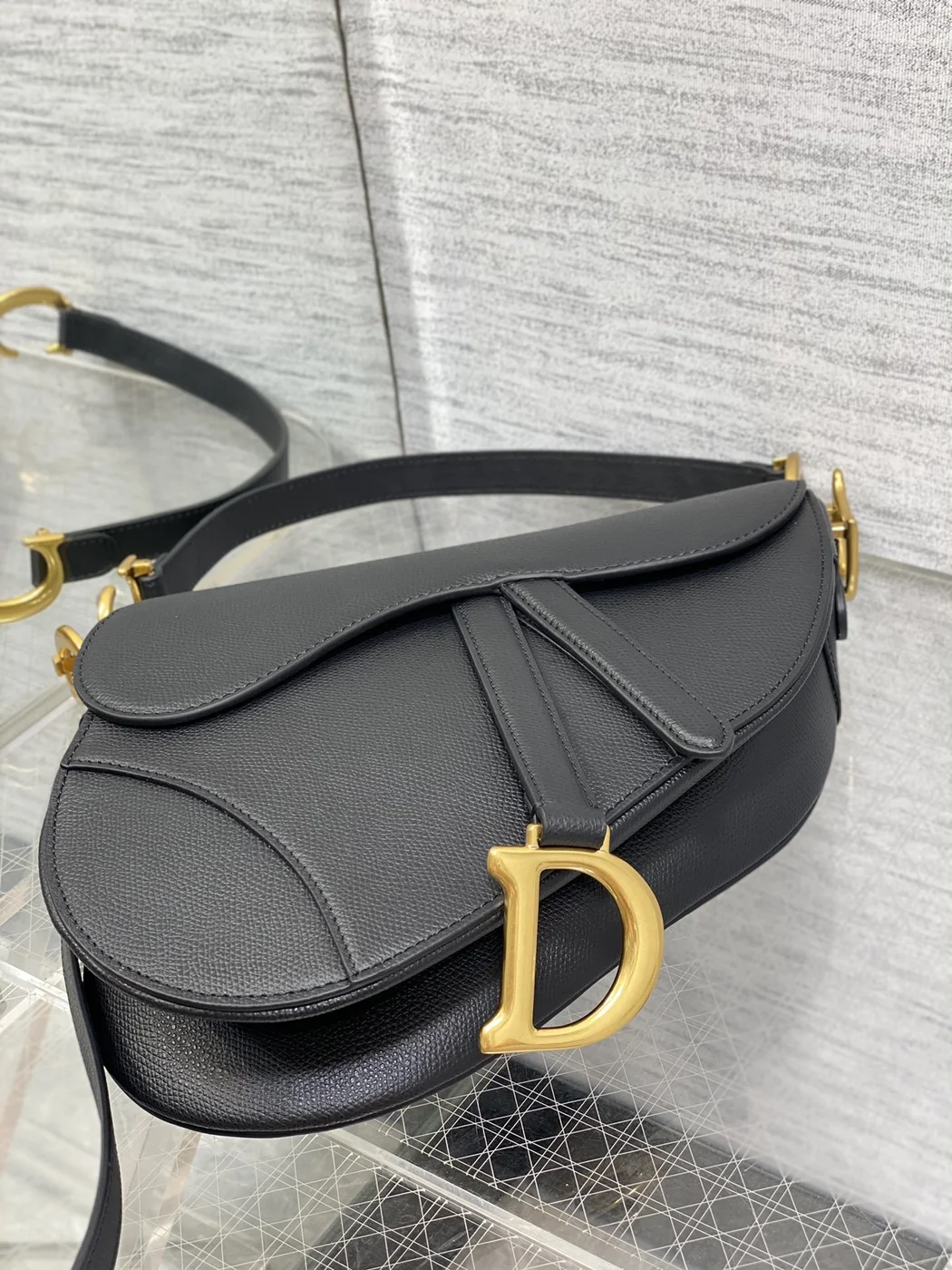 Dior Saddle Bag in Black Gold Hardware product view 5