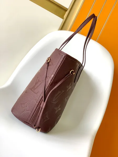 Louis Vuitton Neverfull MM Bag — Burgundy Embossed Monogram product view 6