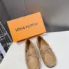 Louis Vuitton Women Beige Leather Loafers product view 1