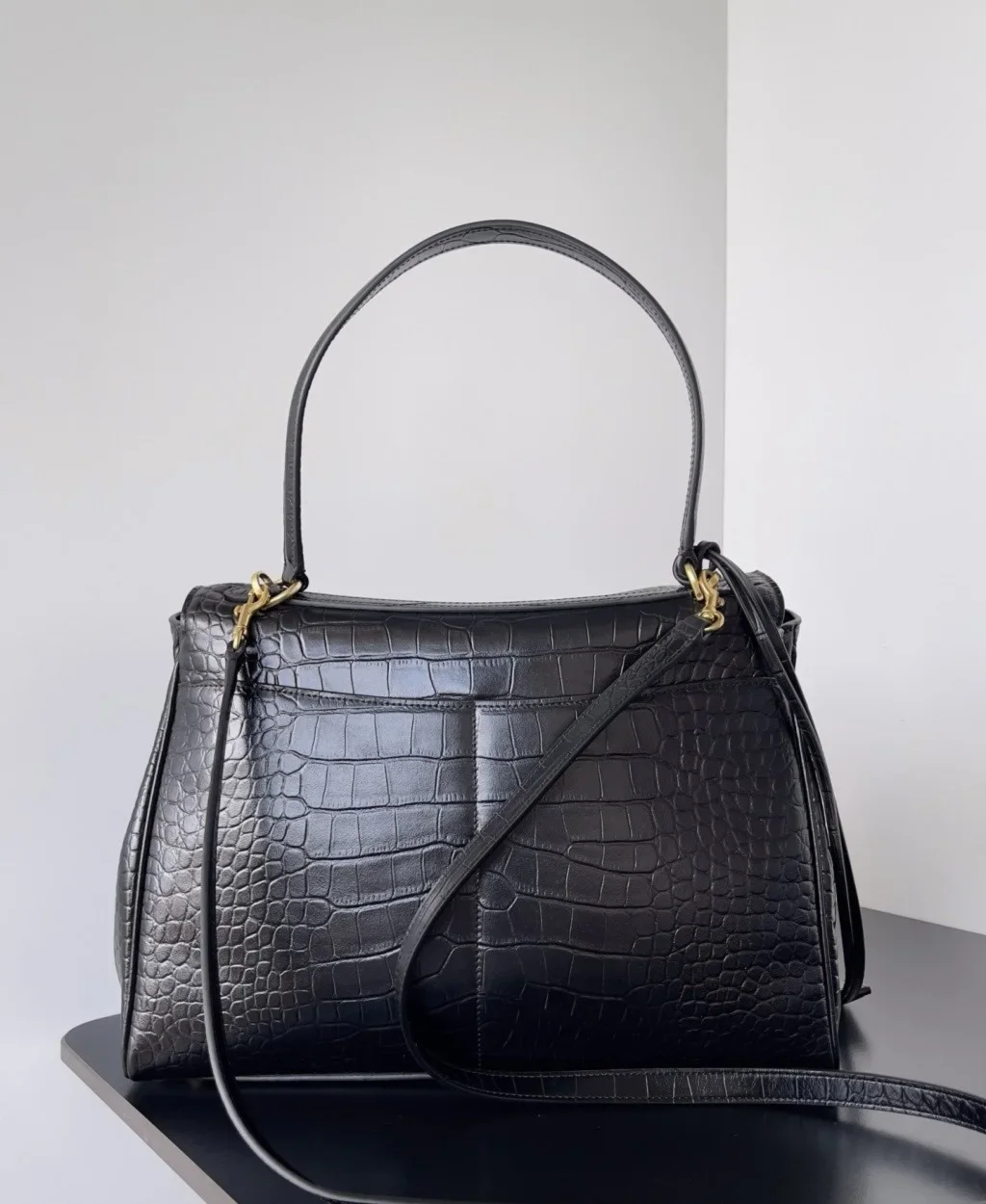 Balenciaga Rode Bag Black Crocodile Leather product view 2