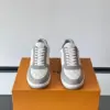 Louis Vuitton Men White And Gray Leather Sneakers product view 2