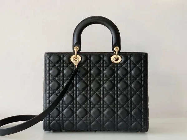 Dior Lady Black Gold Hardware (Large size) Bag product view 5