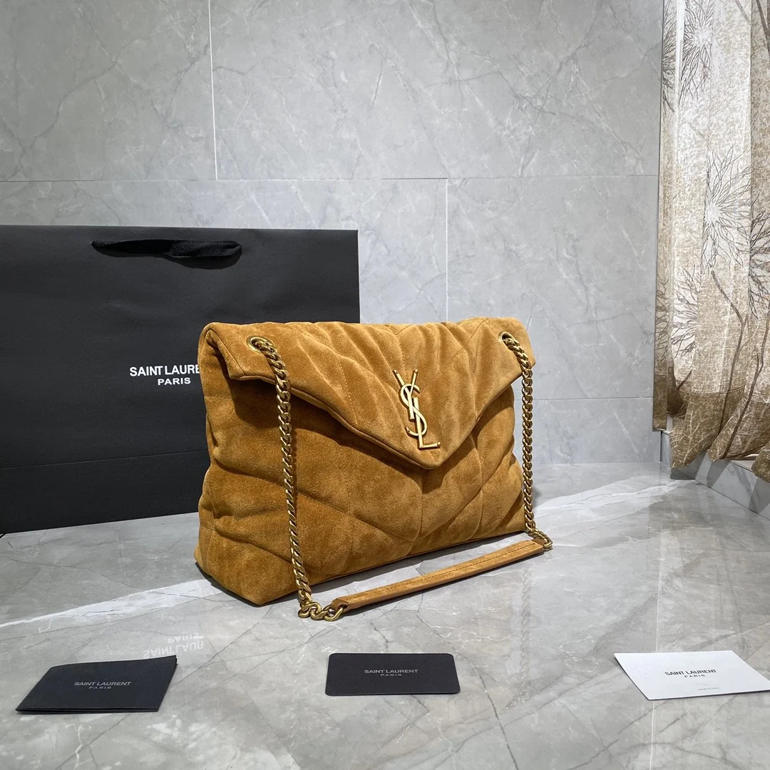 Saint Laurent Puffer Toy quilted leather-trimmed suede shoulder bag product view 7