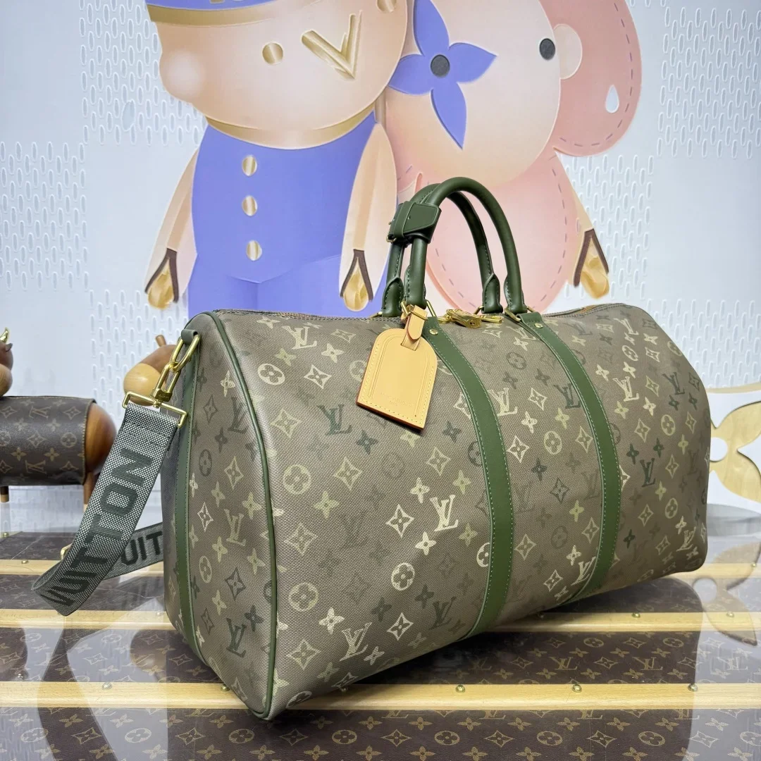Louis Vuitton Keepall Bandoulière Khaki Green Monogram Bag product view 3
