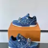 Louis Vuitton Men Navy Denim Sneakers product view 4