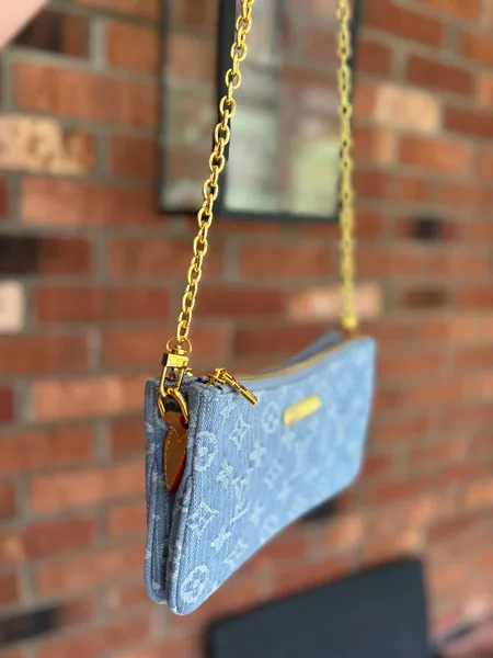 Louis Vuitton Liv Pochette in Blue Denim Bag product view 2