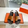 Hermès Women Brown Leather Slingback Sandals product view 5
