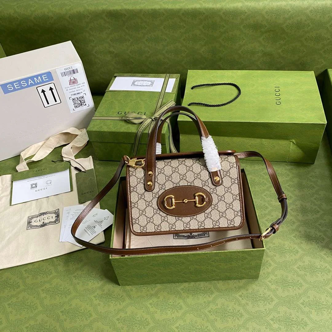 Gucci 1955 Women’s Handbag with Brown Handle 23x16x12cm product view 3