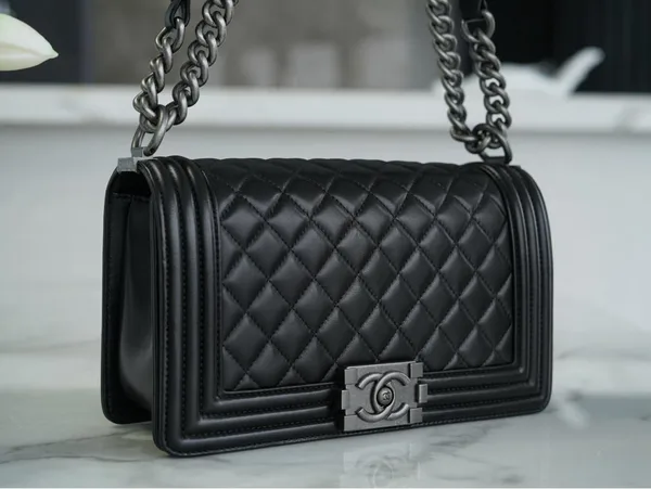 Chanel Boy Medium Black Silver Hardware Bag product view 7