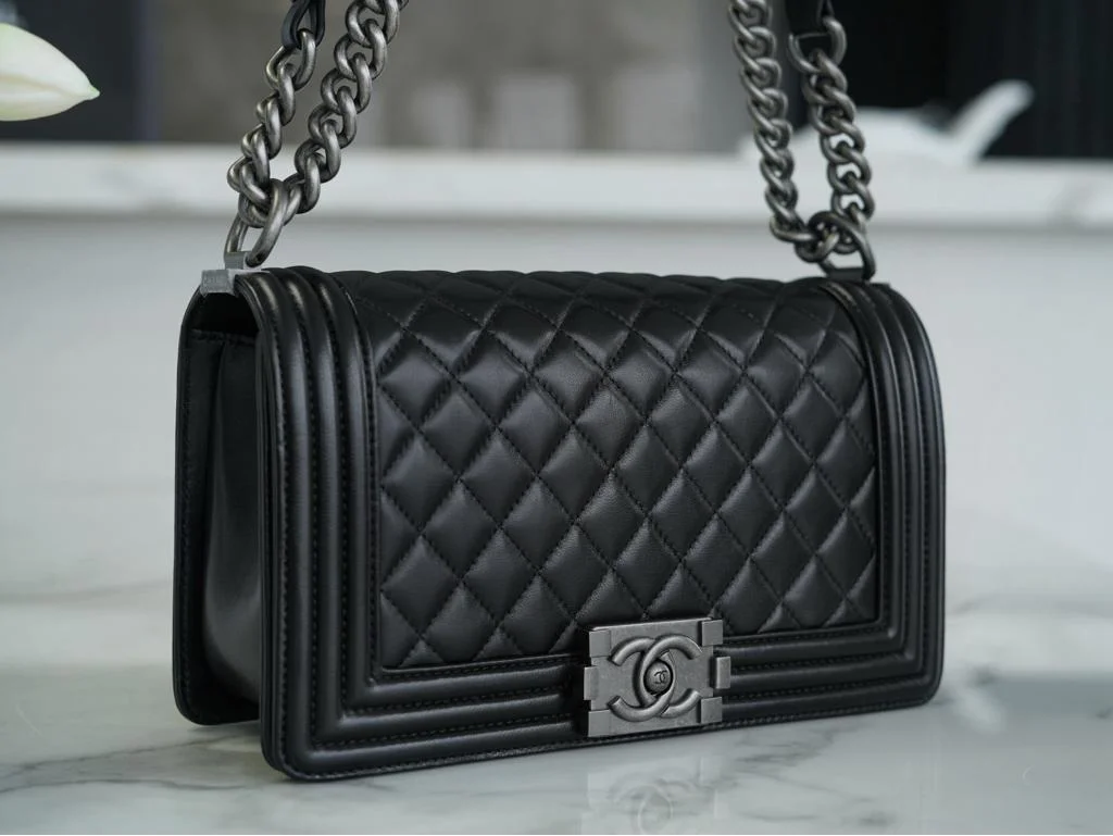 Chanel Boy Medium Black Silver Hardware Bag product view 7