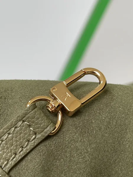 Louis Vuitton Neverfull MM Khaki Cream Monogram Empreinte Leather Bag product view 6