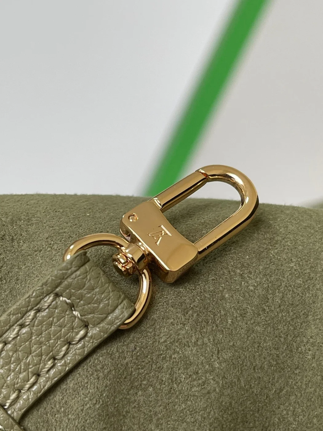 Louis Vuitton Neverfull MM Khaki Cream Monogram Empreinte Leather Bag product view 6