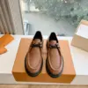 Louis Vuitton Women Brown Textured Leather Loafers product view 6