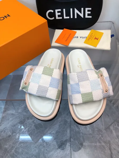 Louis Vuitton Women Multi Color Patterned Fabric Slippers product view 1