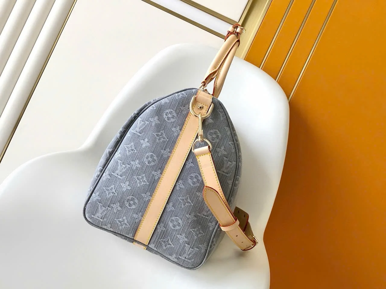 Louis Vuitton Keepall Denim bandouliere 55 Grey Bag product view 8