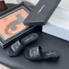 Chanel Women Black Quilted Leather Slides product view 2