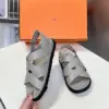 Hermès Women Light Gray Leather Sandals product view 5
