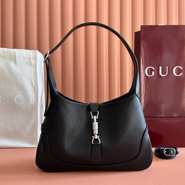 Gucci 26S Jackie Slim Shoulder Bag 28 In Black Calfskin product view 1