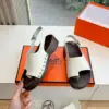Hermès Women White Leather Wooden Sole Sandals product view 6