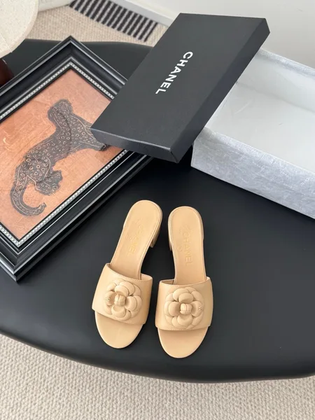Chanel Women Beige Leather Mules product view 1