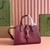 Gucci Small Jackie Tote 24 In Burgundy Lambskin product view 7