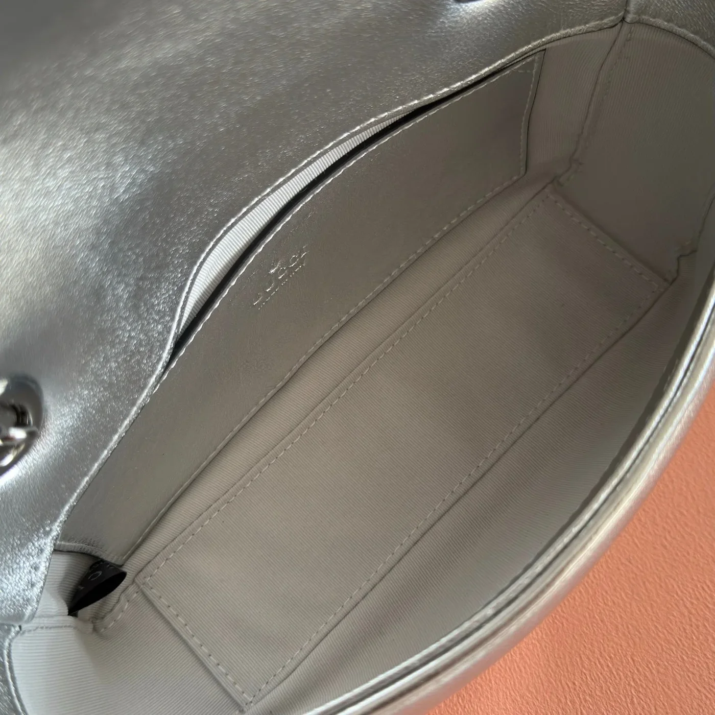 Gucci GG Marmont Bag 22 In Silver Lambskin product view 7