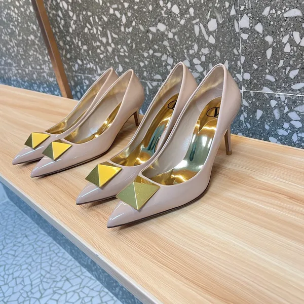 Valentino Women Nude Patent Leather Heels product view 4