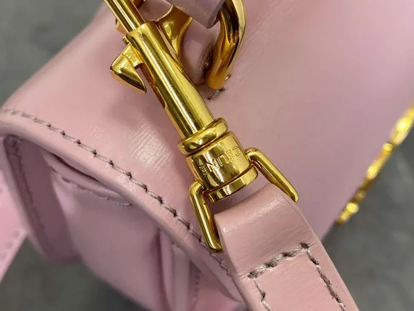 Celine Handle Shiny Wrinkled Leather Pink 15.5× .5x5cm Bag product view 3