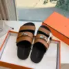 Hermès Women Brown Leather Straps Sandals product view 3