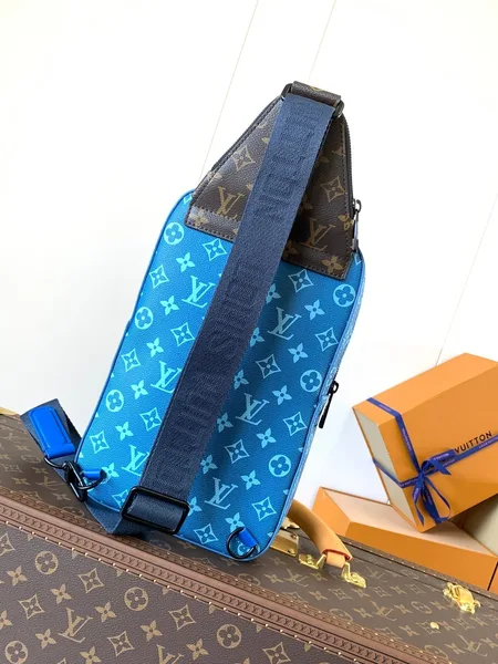 Louis Vuitton Avenue Slingbag 31 In Blue And Brown Taiga Leather Bag product view 2