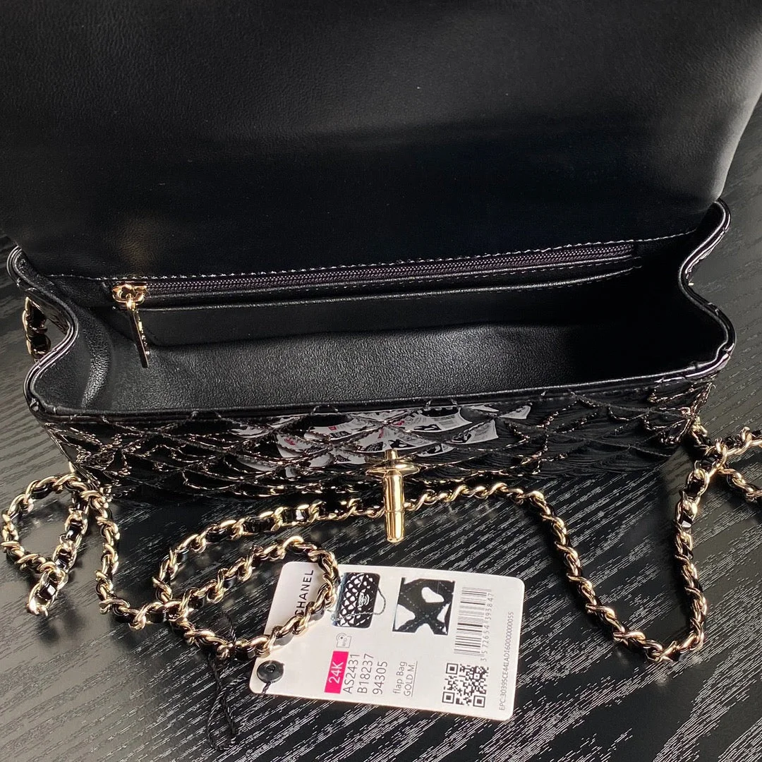 Chanel Patent Quilted Mini Top Handle Flap Bag product view 6