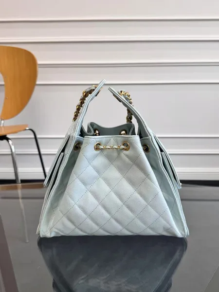 Chanel 25 Handbag 30 In Lgith Blue Cavier Gold Hardware product view 2