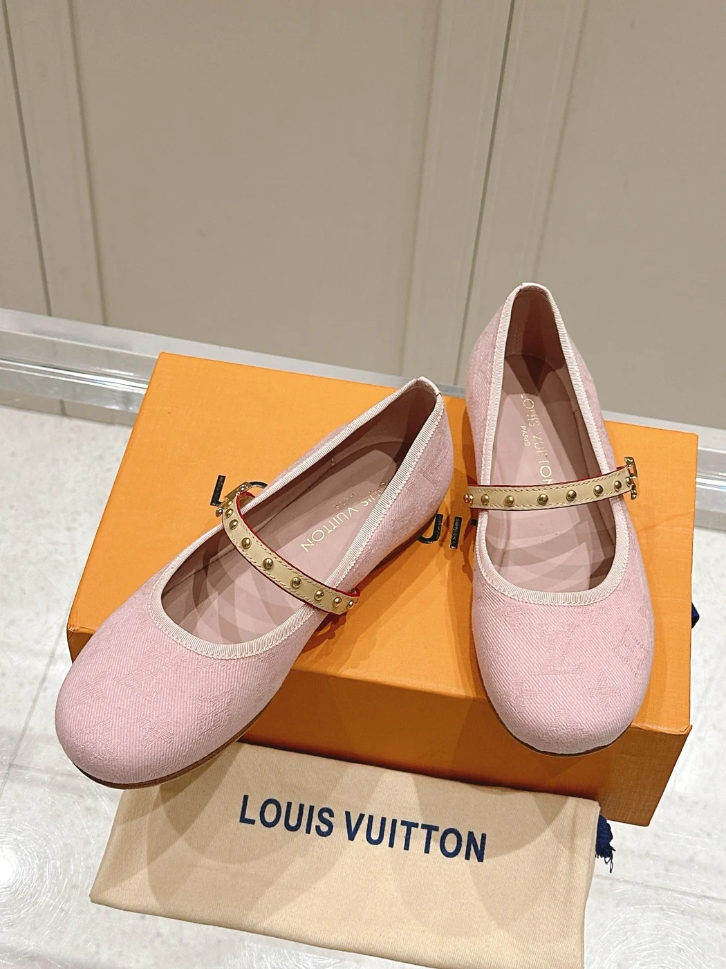 Louis Vuitton Women Pink Fabric Mary Janes Heels product view 5