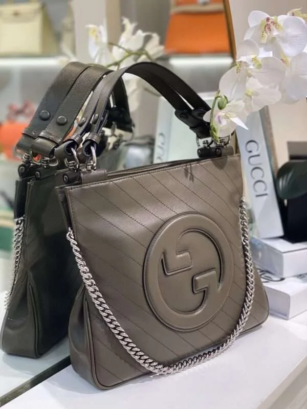 Gucci Handbag with Embroidered Brand Logo Pattern, 24 cm product view 1