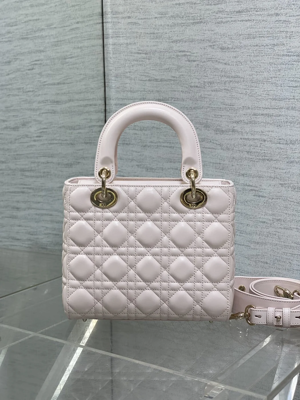 Dior Small Pink Cannage Top Handle Bag product view 5