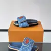 Louis Vuitton Men Blue Denim Slides product view 4