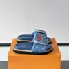 Louis Vuitton Men Blue Denim Slides product view 1