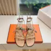 Hermès Women Beige Leather Strappy Sandals product view 1