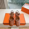 Hermès Women Brown Leather Heels product view 1