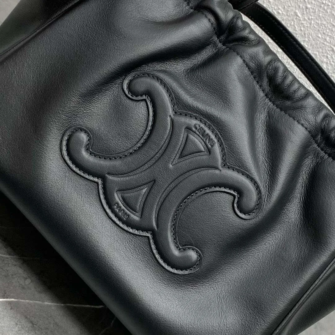 Celine Cabas Black Handbag Soft Leather 22x17x15cm product view 5