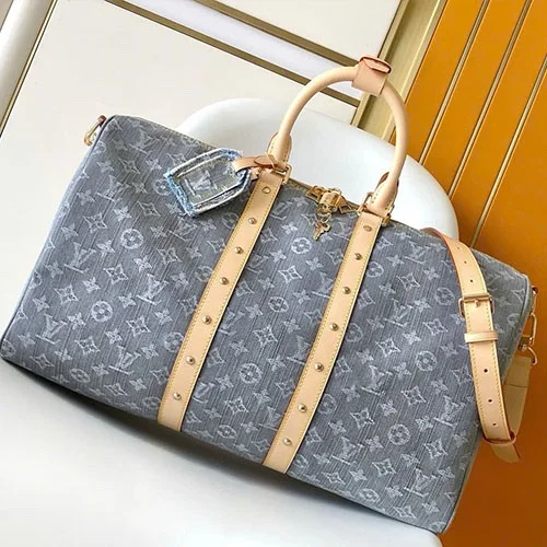 Louis Vuitton Keepall Denim bandouliere 55 Grey Bag product view 10