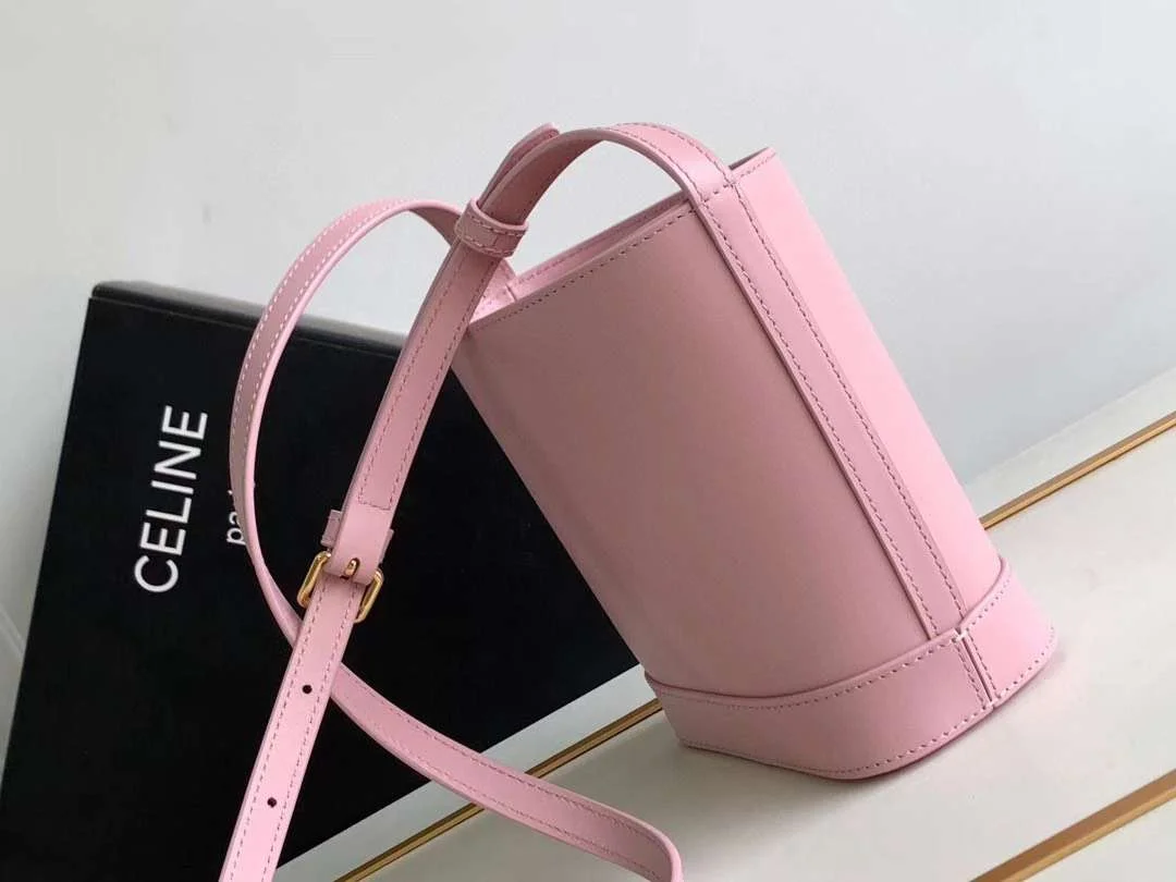 Celine Small Bucket Cuir Triomphe Mini Pink Bag 19.5x16x7cm product view 7