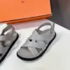 Hermès Women Light Gray Leather Sandals product view 4